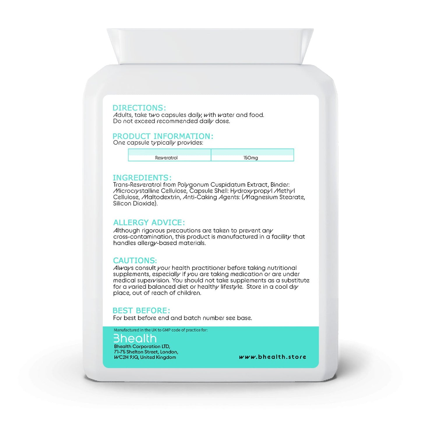 Resveratrol 300mg - Bhealth Store